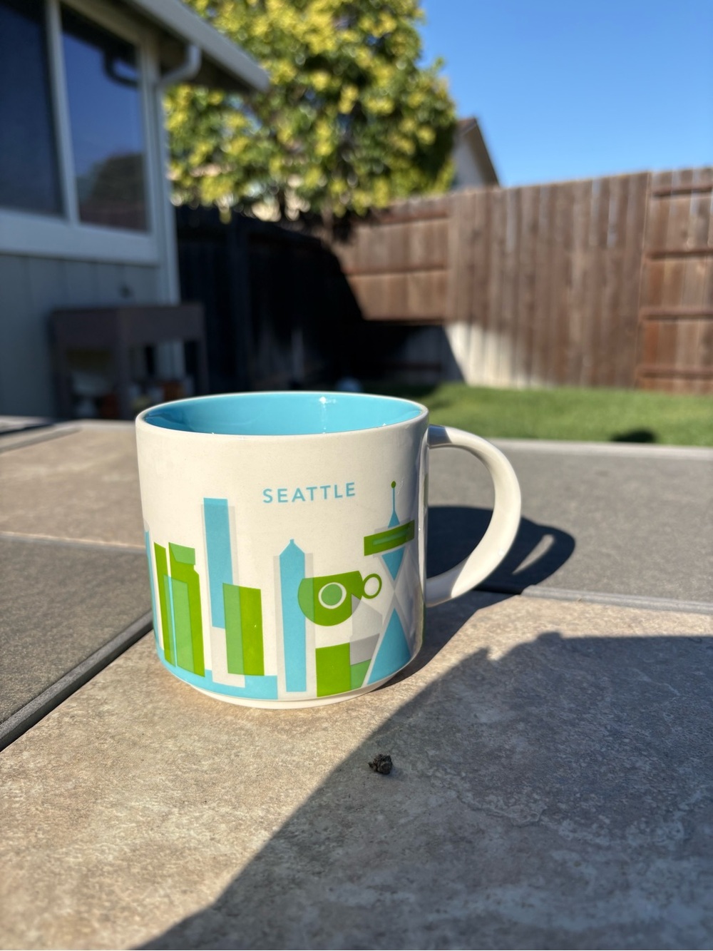 Starbucks Seattle Skyline Mug - Blue & Green